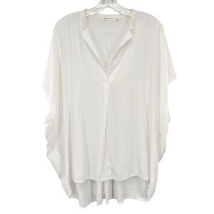 Mustard Seed White Popover Oversized Tunic Coverup Top